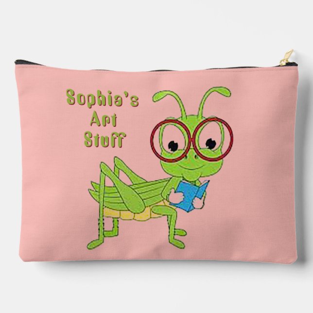  Green Bug School Supply Pouch (Back)
