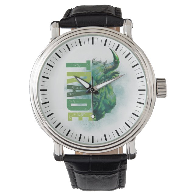 Green bull | Trade Design Watch (Front)