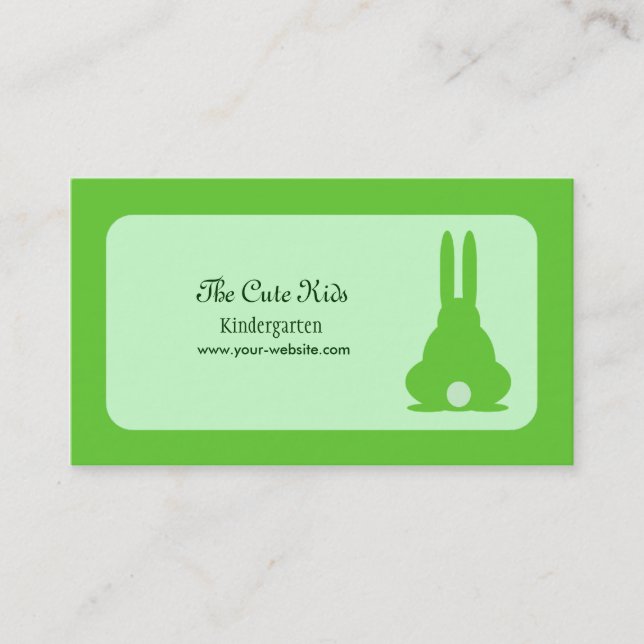 Green Bunny Business Card (Front)