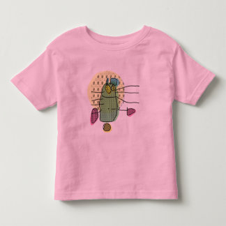 Green bunny playing drums kid's T-shirt