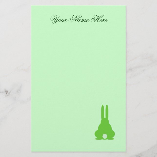 Green Bunny Stationery (Front)