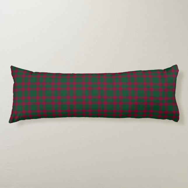 Green Burgundy Plaid Pattern Body Cushion (Front)