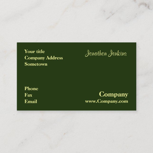 Green Business Card (Front)