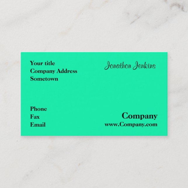Green Business Card (Front)