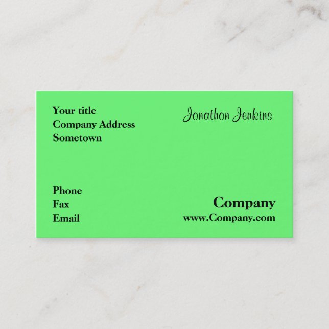 Green Business Card (Front)