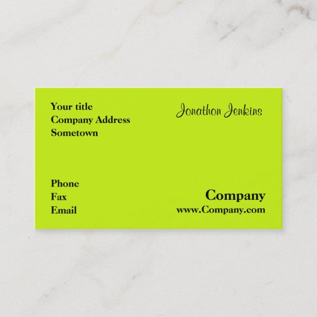Green Business Card (Front)