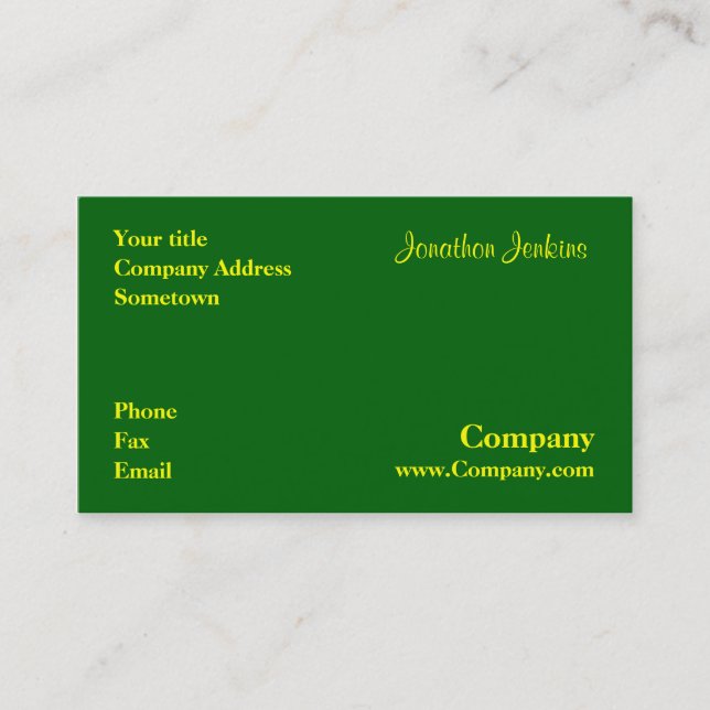 Green Business Card (Front)