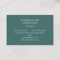 Green business card with gray
