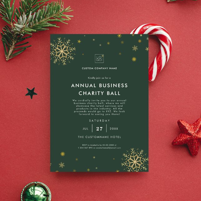 Green | Business Christmas Party Event Fundraiser Invitation (Creator Uploaded)