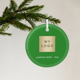 Green business company logo glass tree decoration