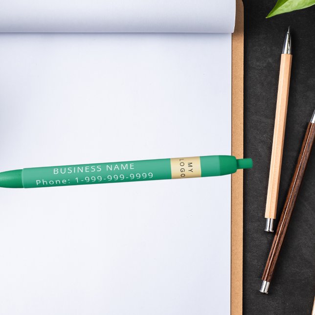 Green business company logo name phone black ink pen (Creator Uploaded)