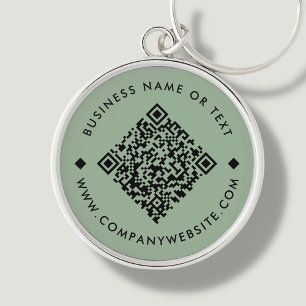 Green   Business Custom QR Code Keychain