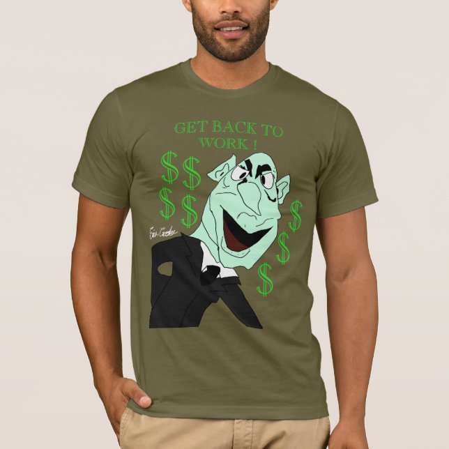 Green business executive puppet T-Shirt (Front)