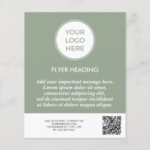 Green Business Logo QR Code Template Flyer