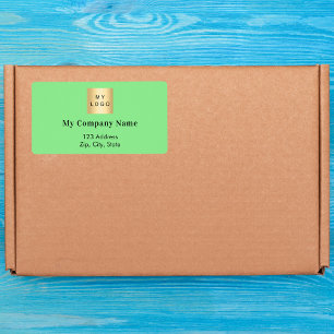 Green business logo return address shipping