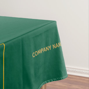Green business logo text tablecloth