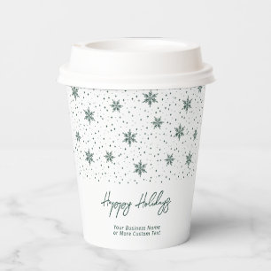Green   Business Logo Winter Holiday Paper Cups