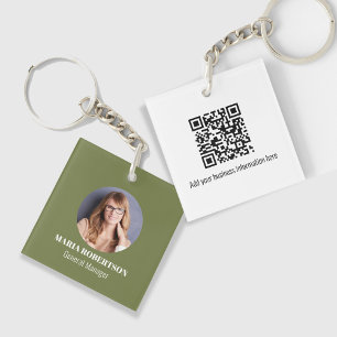 Green Business Photo Simple Custom Key Ring