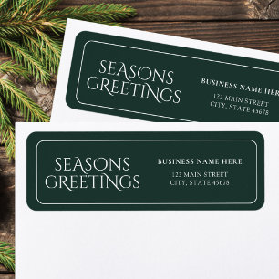 Green Business Seasons Greetings Return Address