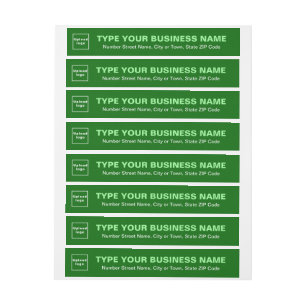 Green Business Wrap Around Address Label