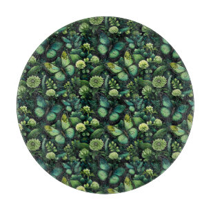 Green Butteflies Cutting Board