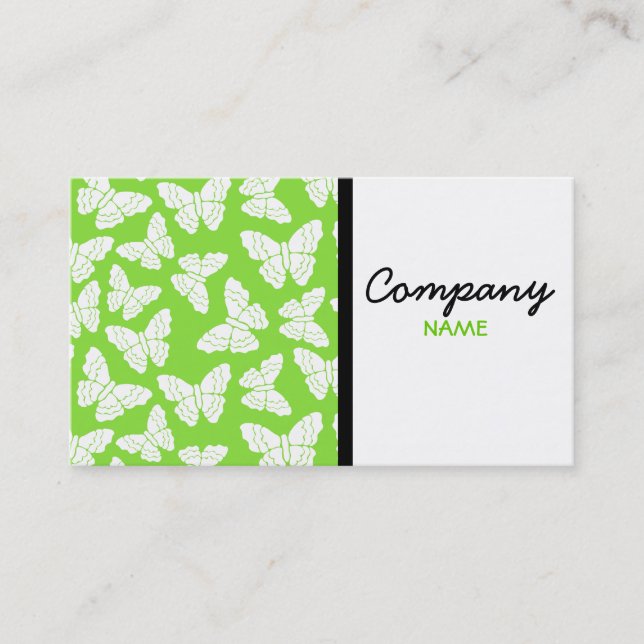 Green Butterflies Business Card (Front)