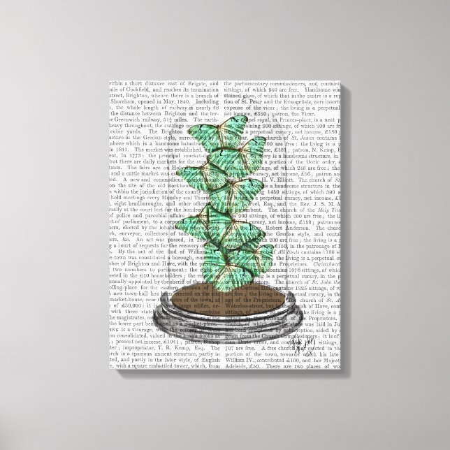 Green Butterflies in Bell Jar Canvas Print (Front)