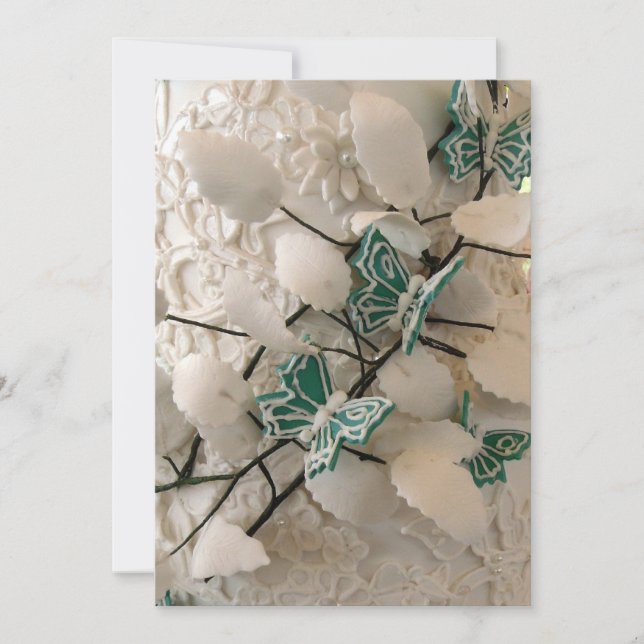 Green butterflies invitations (Front)