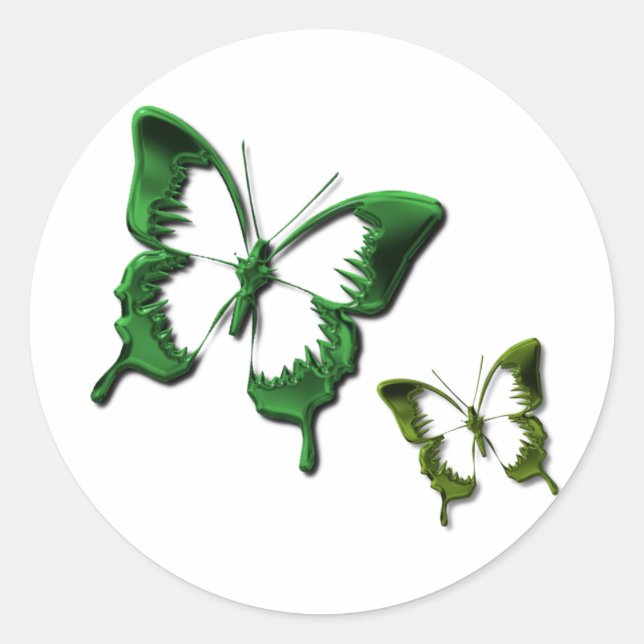 Green Butterflies Sticker (Front)
