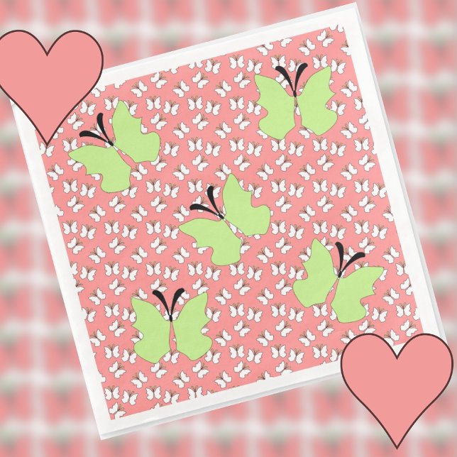 Green Butterfly Birthday Party Napkin (Creator Uploaded)
