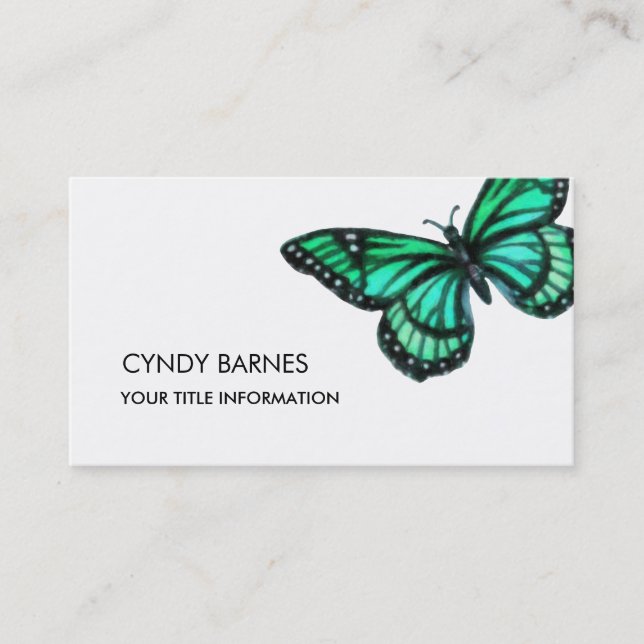 Green Butterfly  Business Card (Front)
