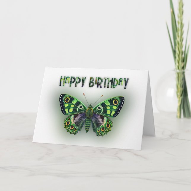 Green Butterfly Card (Front)
