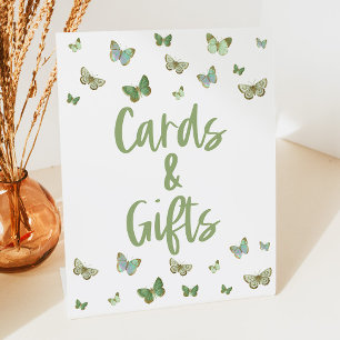 Green Butterfly Cards and Gifts Party Sign