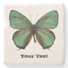 Green Butterfly Custom Stone Coaster