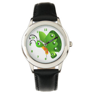 Green Butterfly Graphic Watch