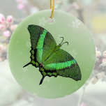 Green butterfly on light green  - romantic   ceramic tree decoration<br><div class="desc">For all butterfly lovers and romantics! Delicate butterfly - digital acrylic painting,  set on a lime green background. Great gift,  beautiful home decoration and much more!</div>