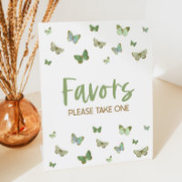 Green Butterfly Party Favours Table Sign