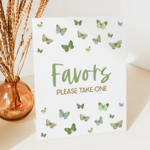 Green Butterfly Party Favours Table Sign
