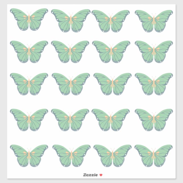 Green butterfly sticker : cut and use it (Sheet)