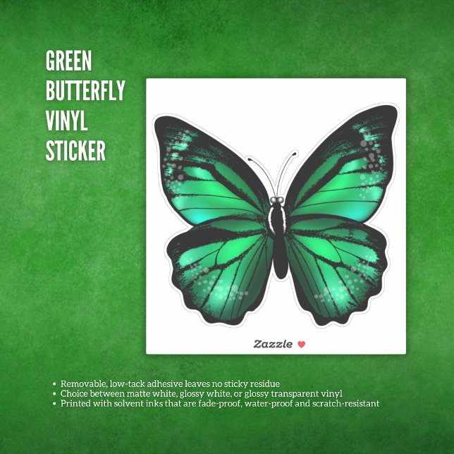 Green Butterfly Vinyl Sticker  (Green Butterfly Vinyl Sticker )