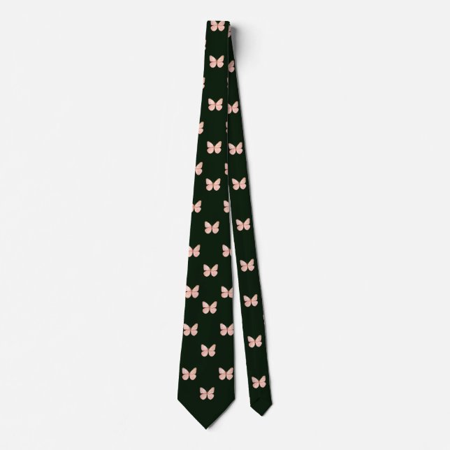 Green Butterfly Work Professional Men & Women Tie (Front)