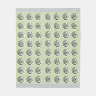 Green Button on Green Pattern Fleece Blanket