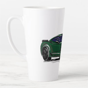 Green C7 Sports Car Hand Drawn Sketch  Latte Mug