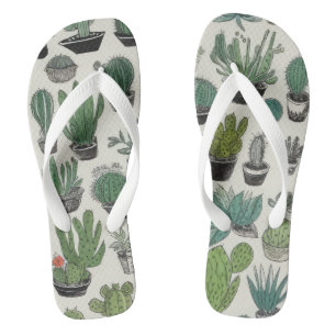 Green Cacti Pattern Jandals
