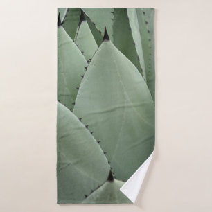 Green cactus bath towel