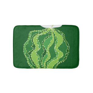 Green cactus: natural abstract motif. bath mat