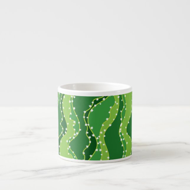 Green cactus: natural abstract motif. espresso cup (Front)