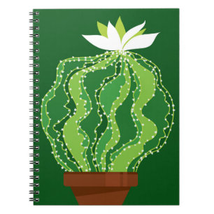 Green cactus: natural abstract motif. notebook