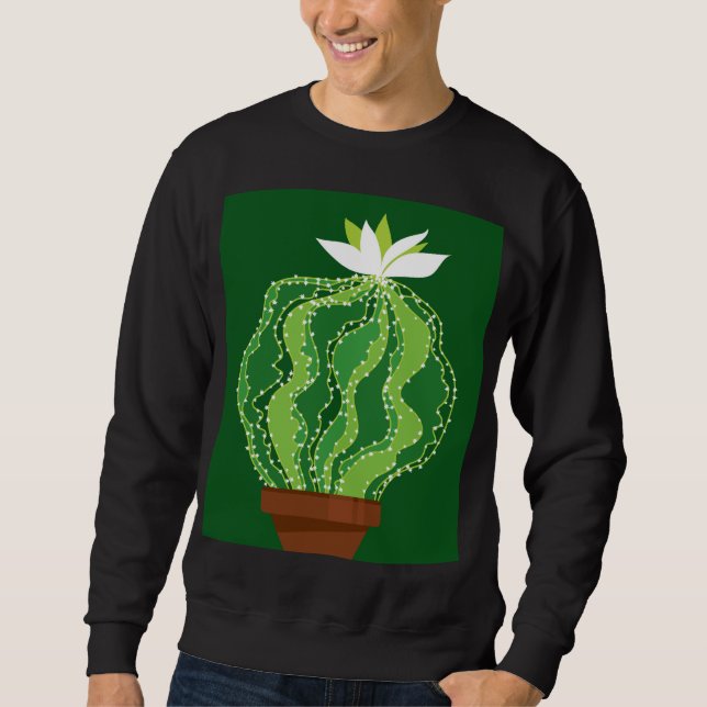 Green cactus: natural abstract motif. sweatshirt (Front)