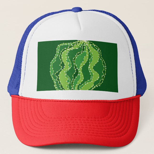 Green cactus: natural abstract motif. trucker hat (Front)